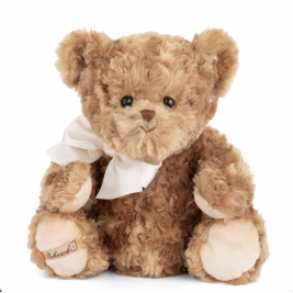 BUKOWSKI pliušinis meškiukas LUDWIG su baltu kaspinu, 35 cm