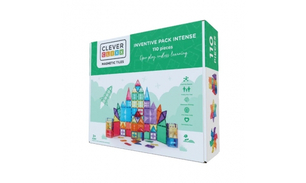 CLEVERCLIXX 3D magnetinis konstruktorius INVENTIVE PACK INTENSE, 110 dalių