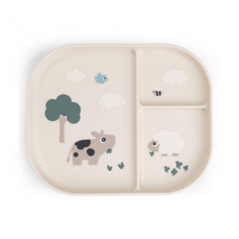DONE BY DEER silikoninė lėkštė FOODIE TINY FARM SAND