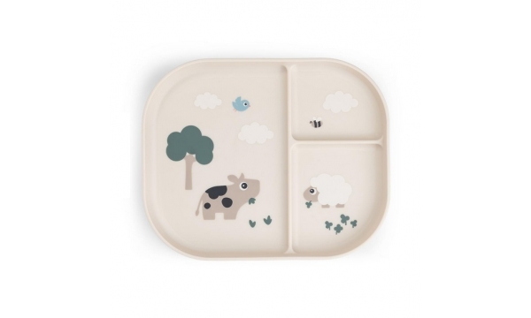 DONE BY DEER silikoninė lėkštė FOODIE TINY FARM SAND