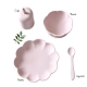 JACK O JUNO silikoninis valgymo indelių komplektas LITTLE POPY LIGHT PINK