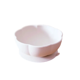 JACK O JUNO silikoninis dubenėlio ir šaukštelio rinkinys POPPY BOWL LIGHT PINK