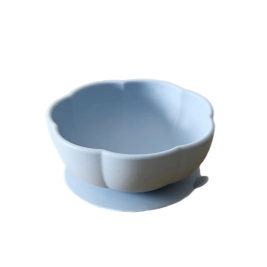 JACK O JUNO silikoninis dubenėlio ir šaukštelio rinkinys POPPY BOWL PALE BLUE