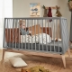 LEANDER kūdikio lovytė LUNA  GREY/OAK 120x60 cm