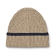 LIEWOOD merino vilnos megzta vaikiška kepurė MILLER BEANIE OAT/CLASSIC NAVY