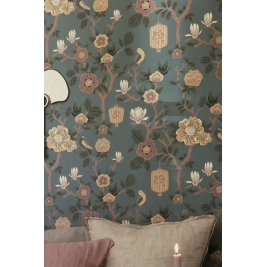 MAJVILLAN tapetai TOKYO TEA PINE GREEN-BLUE