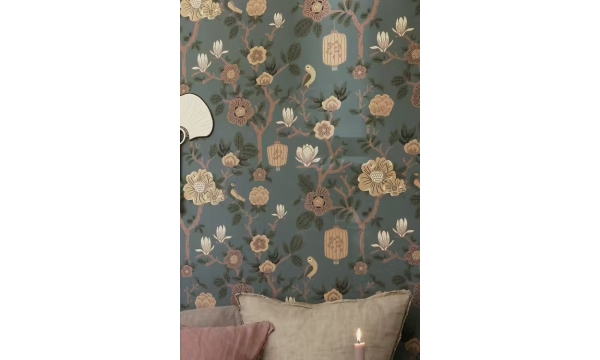 MAJVILLAN tapetai TOKYO TEA PINE GREEN-BLUE