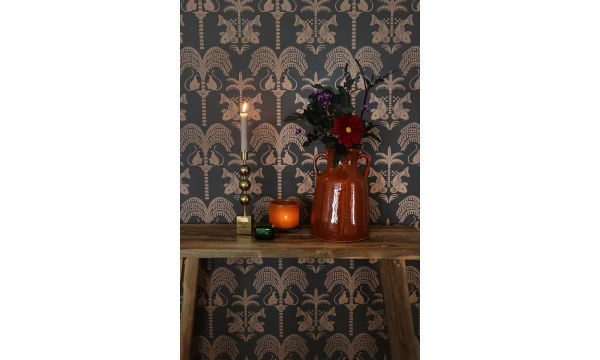 MAJVILLAN tapetai SUNSET GOLD BLACK COFFEE