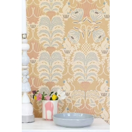 MAJVILLAN tapetai HELLO MONKEY LION YELLOW