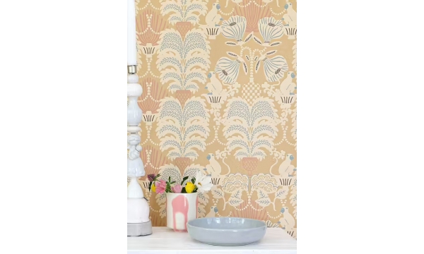 MAJVILLAN tapetai HELLO MONKEY LION YELLOW