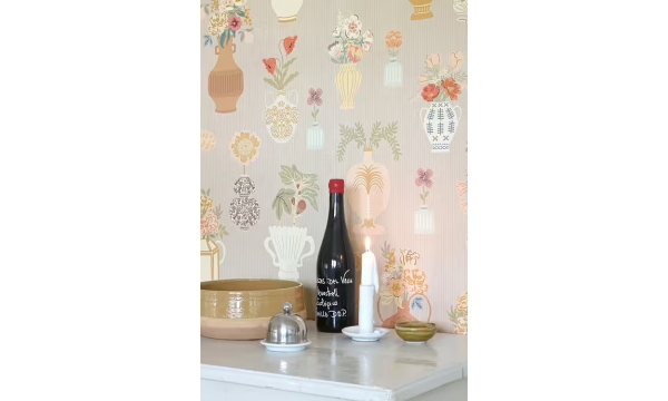 MAJVILLAN tapetai FLORAL DAIQUIRI MISTY GRAY