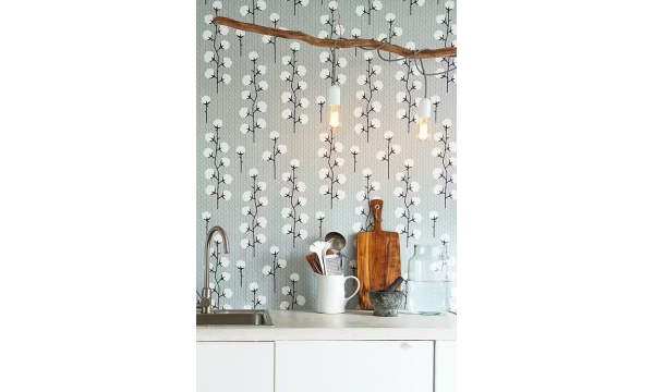 MAJVILLAN tapetai SWEET COTTON GREY