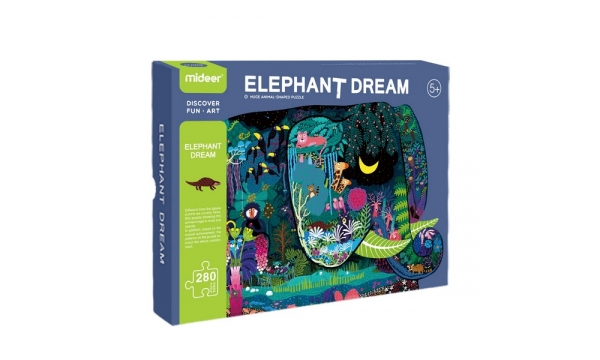 MIDEER dėlionė SHAPED PUZZLE: HUGE ANIMAL ELEPHANT DREAM (280 detalių)