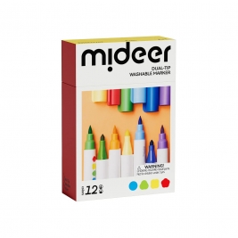 MIDEER dvipusiai nuplaunami žymekliai/flomasteriai, 12 spalvų