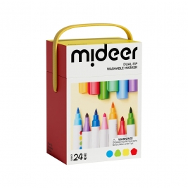 MIDEER dvipusiai nuplaunami žymekliai/flomasteriai, 24 spalvos
