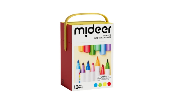 MIDEER dvipusiai nuplaunami žymekliai/flomasteriai, 24 spalvos