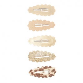 MIMI & LULA plaukų segtukų rinkinys LEOPARD SCALLOPED MINI