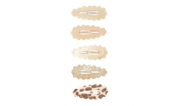 MIMI & LULA plaukų segtukų rinkinys LEOPARD SCALLOPED MINI