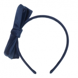 MIMI & LULA plaukų lankelis VELVET BOW NAVY