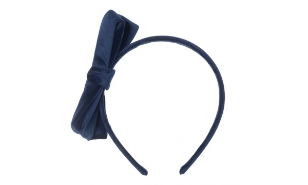 MIMI & LULA plaukų lankelis VELVET BOW NAVY