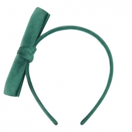 MIMI & LULA plaukų lankelis VELVET BOW GREEN