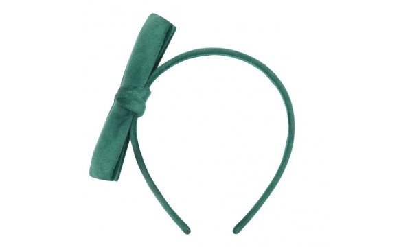MIMI & LULA plaukų lankelis VELVET BOW GREEN