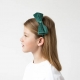 MIMI & LULA plaukų lankelis VELVET BOW GREEN