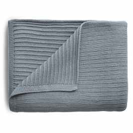 MUSHIE megztas pledas kūdikiui RIBBED SMOKE 80x100 cm