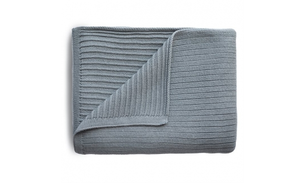 MUSHIE megztas pledas kūdikiui RIBBED SMOKE 80x100 cm