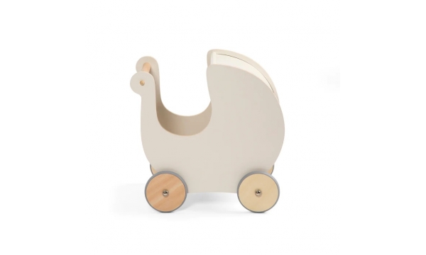 SEBRA medinis lėlių vežimėlis CLASSIC WHITE