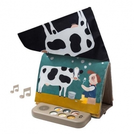 TAF TOYS muzikinė lavinamoji knygelė kūdikiams FARM