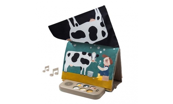 TAF TOYS muzikinė lavinamoji knygelė kūdikiams FARM