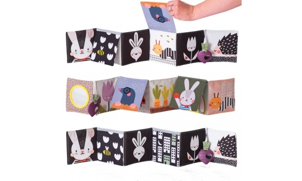 TAF TOYS lavinamoji knyga kūdikiams URBAN GARDEN