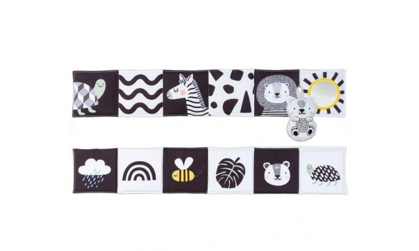 TAF TOYS lavinamoji knygelė kūdikiui SAVANNAH BLACK AND WHITE