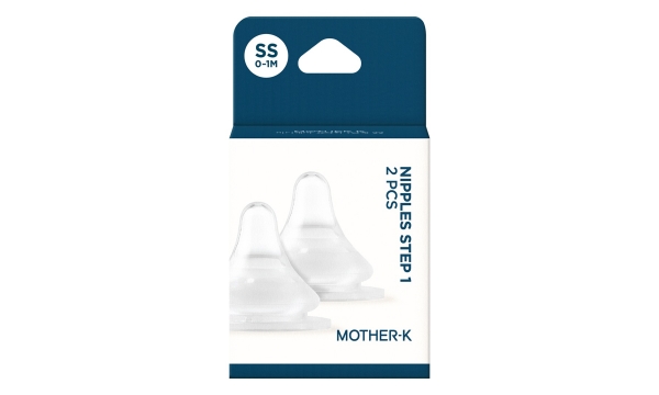 Mother-K Basic buteliuko žindukas M, 2 vnt, Mother-K Basic buteliuko žindukas M, 2 vnt,