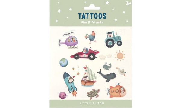 LITTLE DUTCH laikinosios tatuiruotės JIM & FRIENDS